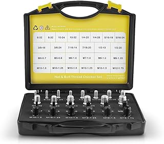 RUNNERGATE 26Piece Nut and Bolt - Thread Gauge Nut and Bolt Checker Aluminum Alloy Suitable for Detecting Fixed Bolts or Threaded Holes in Enclosed Areas