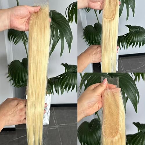 Aorbige 2x6 Long Deep Parting HD Swiss Lace Melt Skin Lace Closure Raw Hair Materials Straight Style Much Fuller with Natural Hair Line Human Hair Natural Black Color (18inch, HD 2x6 613 lace closure)