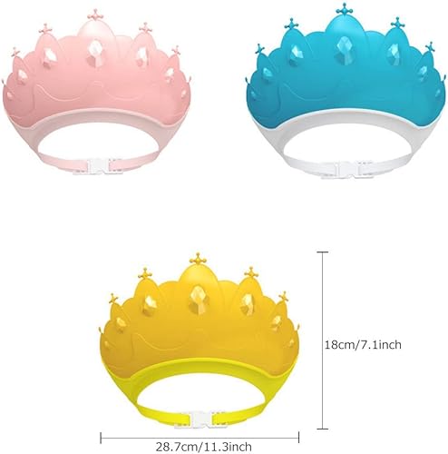 Miniatura 8 de Gorro de ducha de bebé, sombrero de champú impermeable para niños y niñas pequeños que protege las orejas y los ojos. Corona de baño de silicona