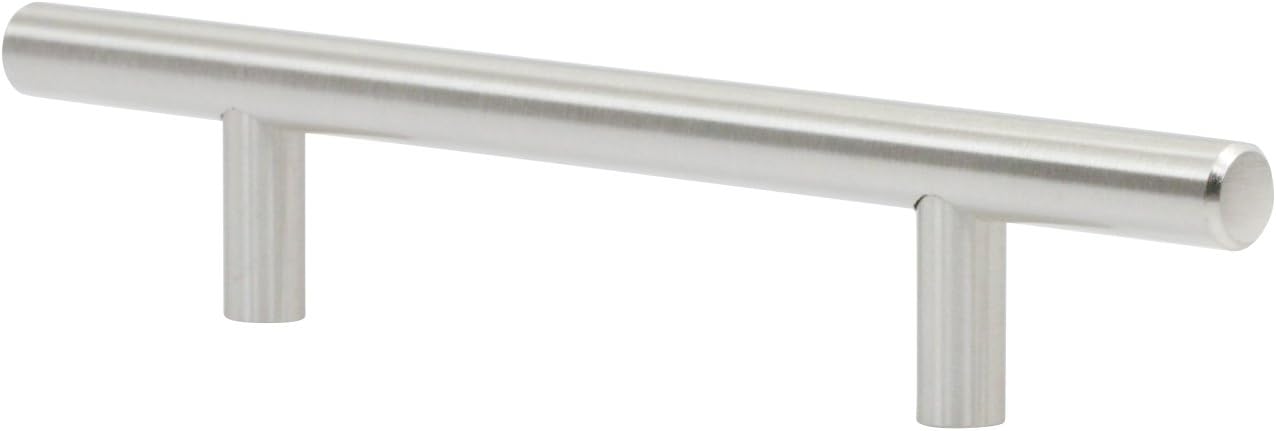 Rok 25 Pack Hardware 4-1/4 (108mm) Hole Modern Bar Style Brushed Nickel Kitchen Vanity Dresser Cabinet Pull Handle 7-13/32 (188mm) Overall Length P503108BN
