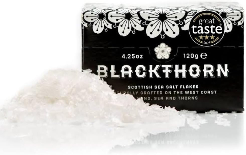Scottish Gourmet Sea Salt Flakes - Natural and Unrefined - Sustainable Production - Mineral Rich Vegan - 120g