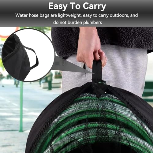 Image of Cyrank Rv Hose Storage Bag, Garden Hose Holder Storage Bag Rv Cable Storage Carry Organizer Water Hose Bag Nylon Electrical Cords Cable Storage Carry Bag （15.7 * 12.2in