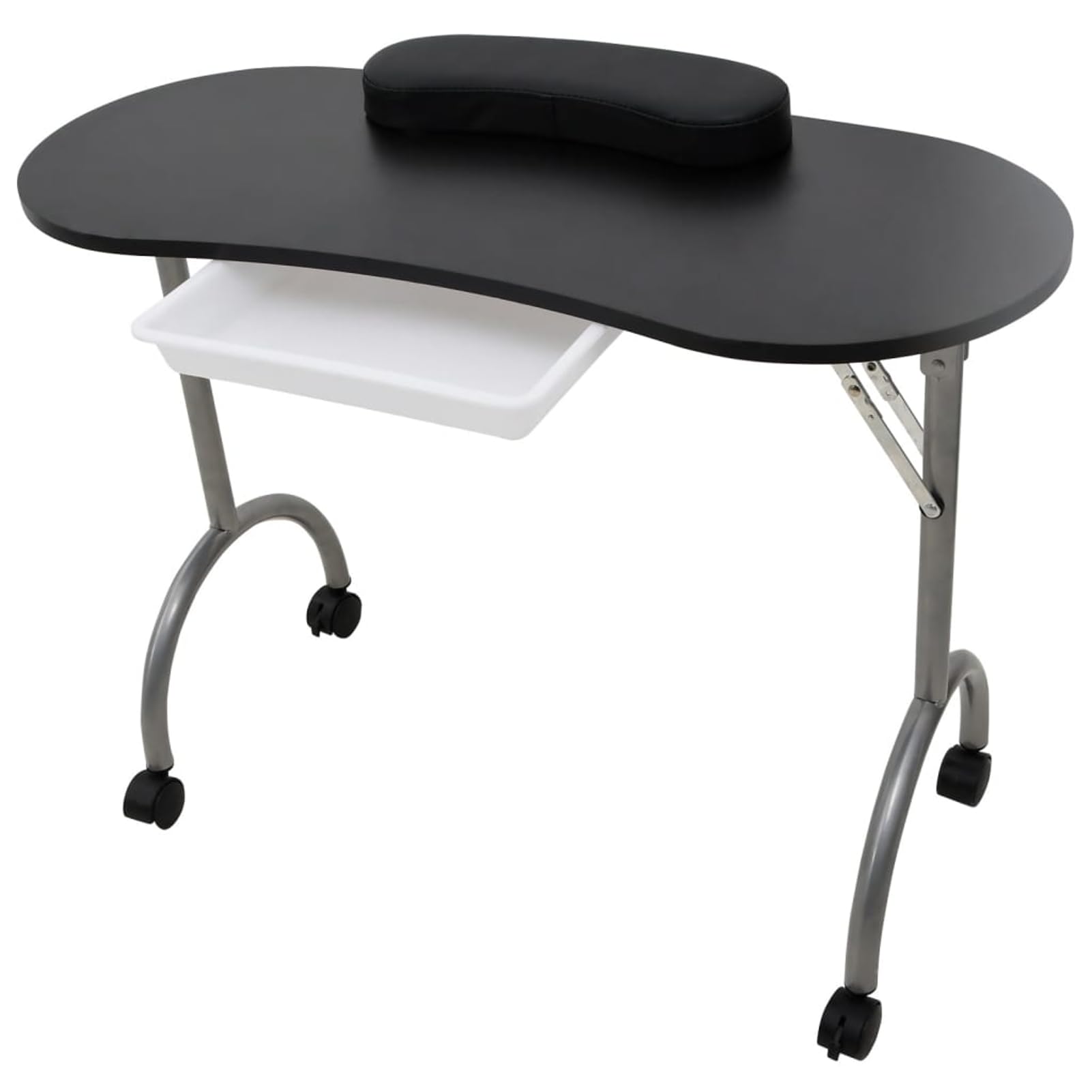 Fasba Mesa de manicura Plegable con Ruedas Negra