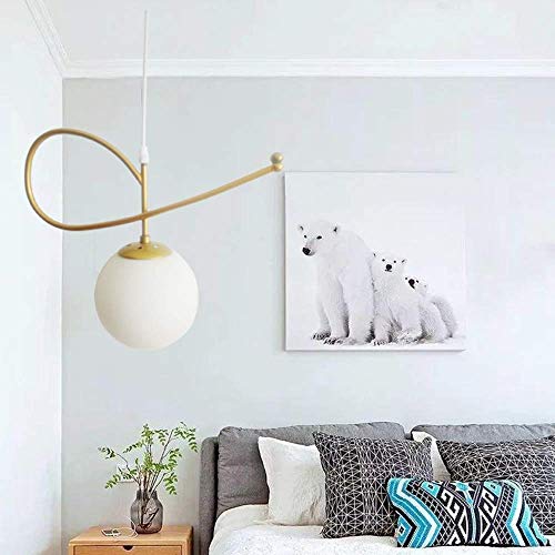Lustre moderne en métal durable et verre soufflé pour villa contemporaine