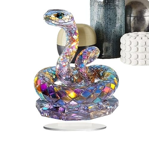 Decoración Serpiente de acrílico – Decoración Casa Serpiente 2D Estatua | Artesanía Artística, Cartel Acrílico, Figura Animal Realista para Colección de Exposición en Salón Dormitorio de Men