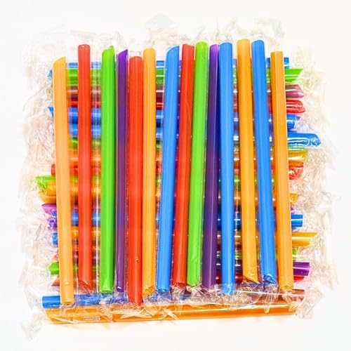 200 pitillos plásticos jumbo 11mm x 21cm multicolor miniatura 2
