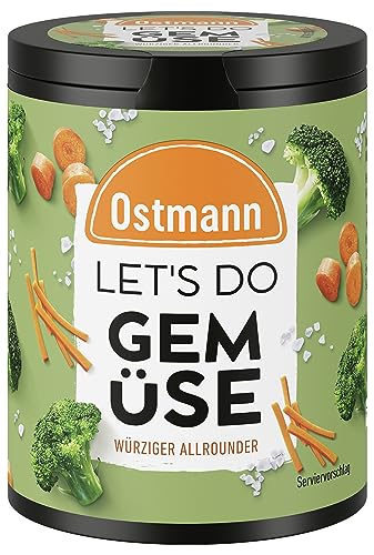 Ostmann Gewürze - Let's Do Gemüse | Gewürzsalz für Gemüsepfannen, Aufläufe oder Ofengemüse | Würziger Allrounder mit Karotten und Knoblauch | 85 g in recyclebarer Metalldose