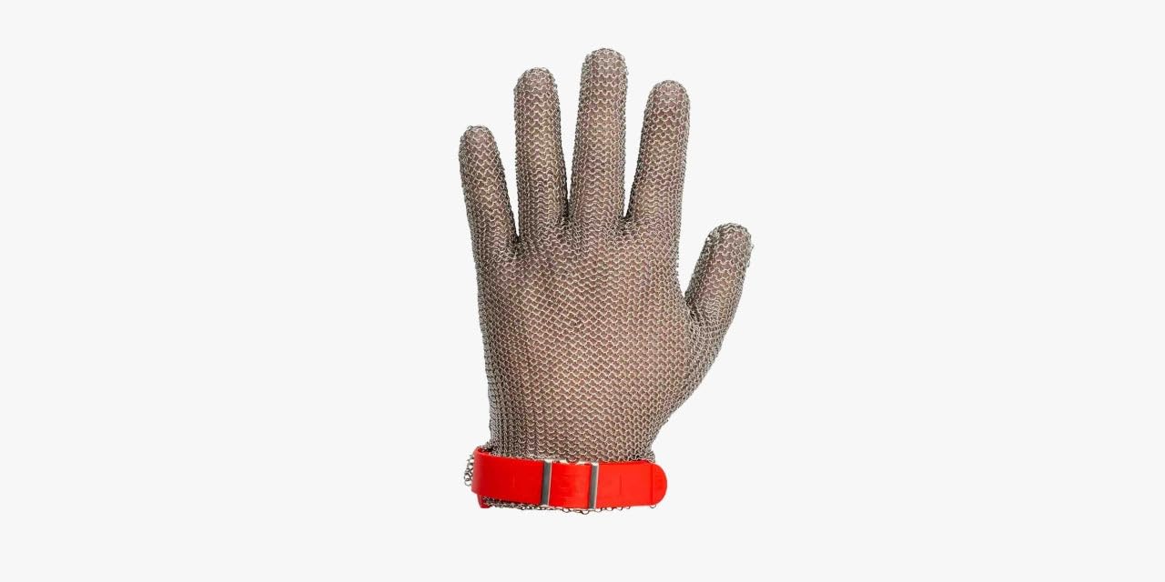 Arcos Gants De Protection Acier Inoxydable 25 cm, Taille M, Ruban Rouge Dans La Boîte