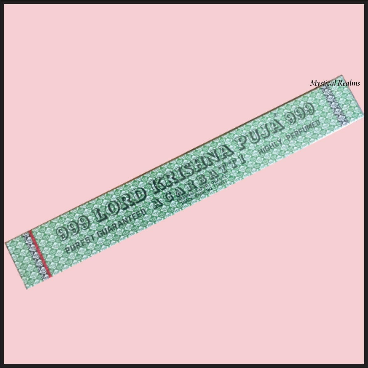 999 Lord Krishna Puja Incense Sticks, 999 Pieces, 1 Pack, Sandalwood Scent, Drives Negative Energy Out