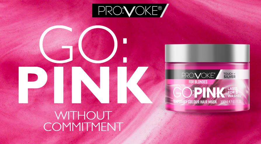 PROVOKE Go Pink Temporary Colour Hair Mask 300 ml, NEW Go Pink