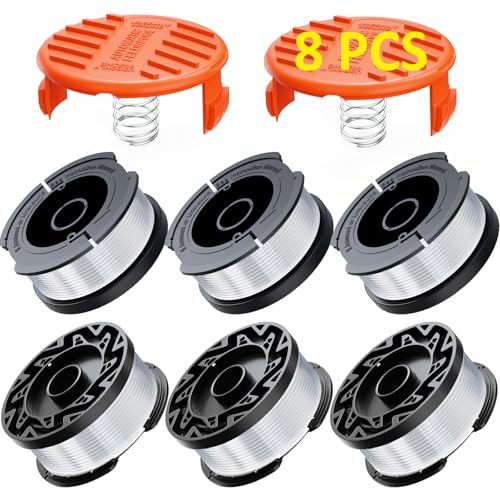 Eventronic 8 Pack Bobine Fil Coupe Bordure Compatible avec Black et Decker Coupe Bordures, A6481 A6485 1.65mm Bobine de Fil Debroussailleuse(6 Fil Coupe...