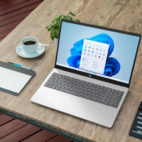 Image of HP 15.6 inch Laptop, Intel i5 Processor Up to 4.4 GHz, 16GB RAM, 512GB SSD, HD Touch Screen, Intel Iris Xe Graphics, Windows 11 Home, Webcam, Wi-Fi, Bluetooth, Natural Silver, Alpacatec Accessories