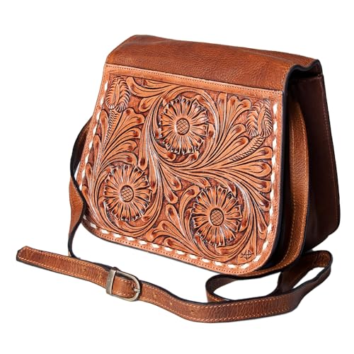 American Darling Cross Body hand tooled Full Grain Genuine Leather Western Women Bag Handbag Purse | Crossbody for Cute