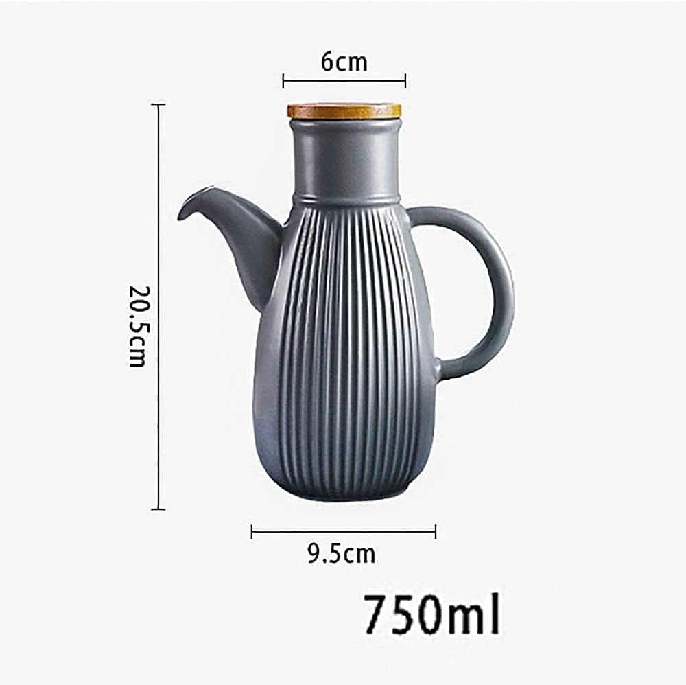 Oil Can Olive or Vinegar Bottle Anti-Leakage Olive Oil Vinegar Dispenser Bottle 750ml Kitchen Cruet Condiment Bottle with Cap Dust Proof and Leak-Proof-Blue