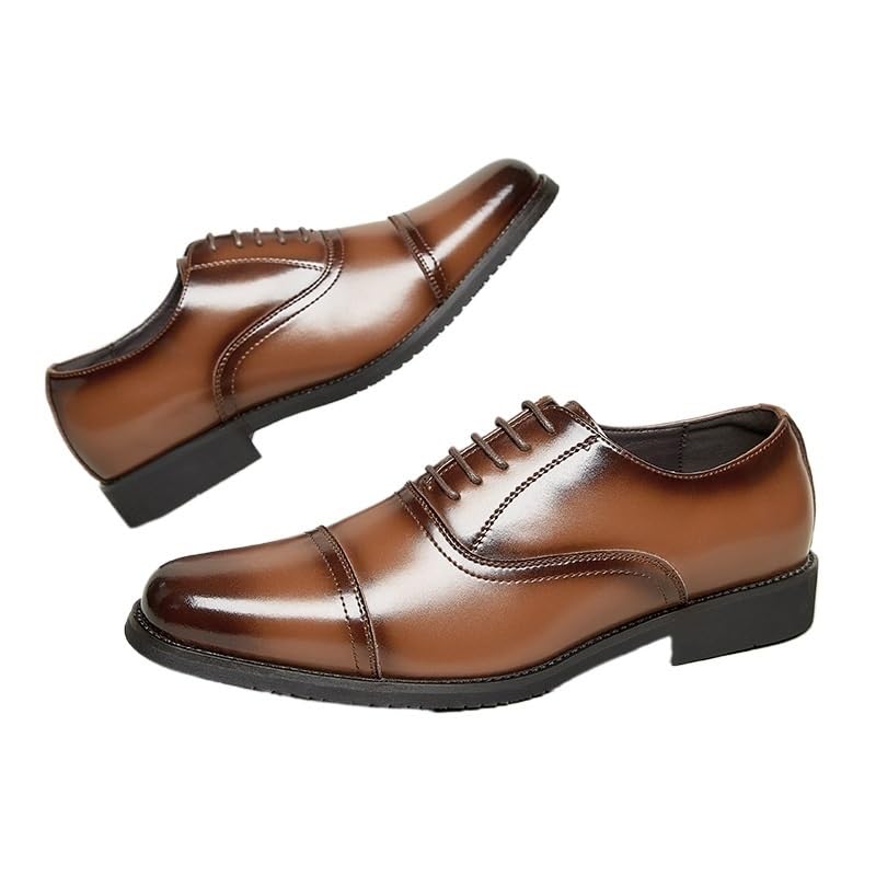 Men's Fashion Orthopedic Shoes Breathable Lace Up Shoes for Business Office Wear Mens Casual Retro Wedding Work Shoes(Brown,7)