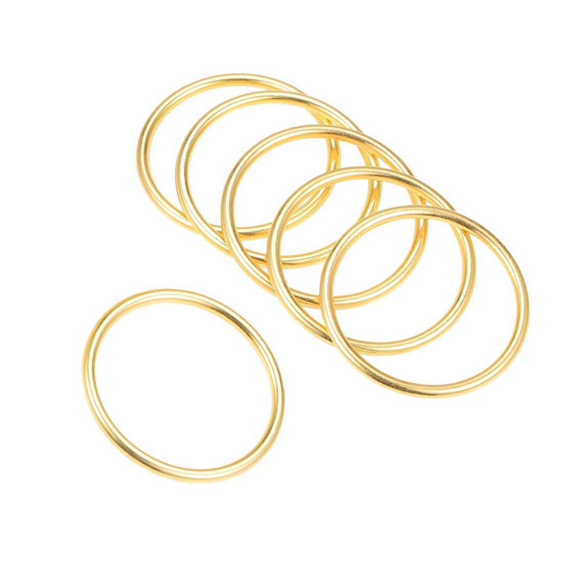 Unifizz Zinc Alloy O Rings 35mm(1.4") ID 3mm Thick Multi-Purpose Welded O Buckles for Bag Straps Belts Macrame Pet Leashes DIY Crafts Gold 6pcs