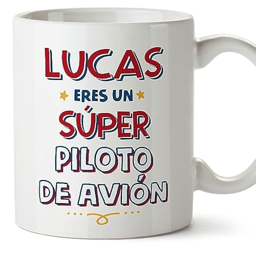 MUGFFINS Tazas Personalizadas para PILOTO DE AVIÓN hombre - En Español - Eres Súper - 11 oz / 330 ml - Regalo Personalizable original y divertido | Ya disponible en tu tienda friki favorita! En mundofriki.es!
