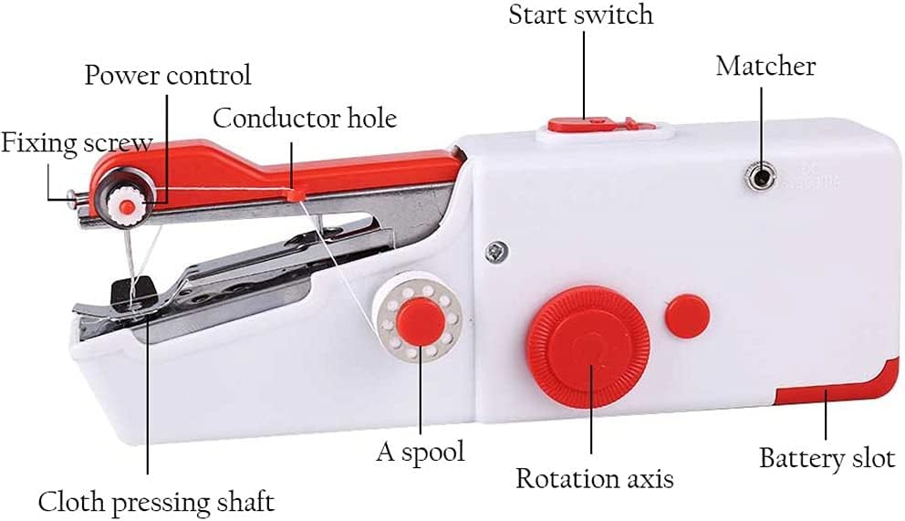 Naaimachine Handleiding Mini Handwerkset Draagbaar met draadkit Huishouden Handheld Elektrisch DIY Kleding Stikgereedschap - Image 6