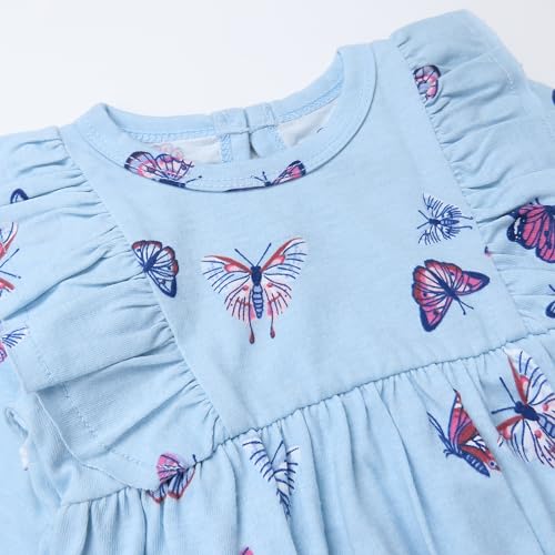 HonestBaby Ruffle Shoulder Bubble Dress 100% Organic Cotton for Infant Baby Girls3