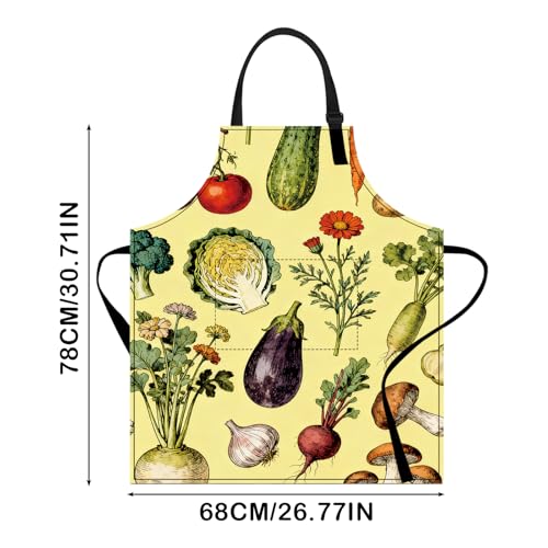 Image of Nuxovilar Cute Cooking Kitchen Apron, 26.77 * 30.7 Inches, Essential for Kitchen Cooking, Baking, Festive Gatherings
