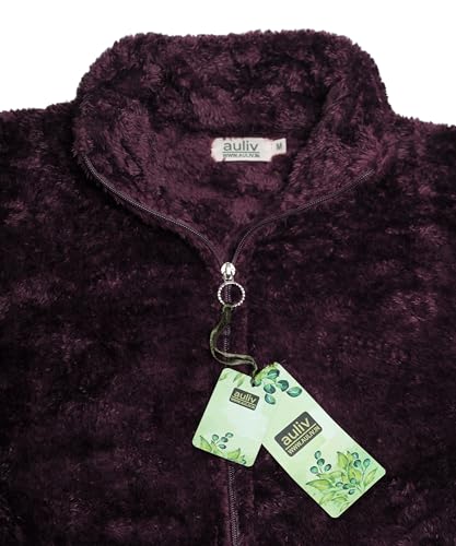 Image of Women's Ultra-Soft Plush Fleece Winter Jacket with High Neck & Full Front Zipper | Warm Cozy Fur Coat for Casual, Travel, Outdoor & Daily Cold Weather Wear