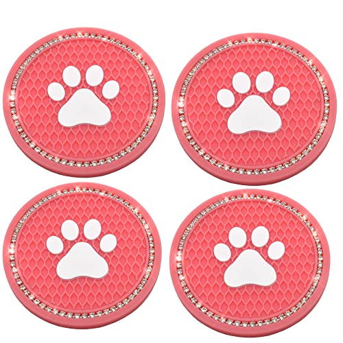 4 posavasos de silicona para coche 2.75" rojo miniatura 1