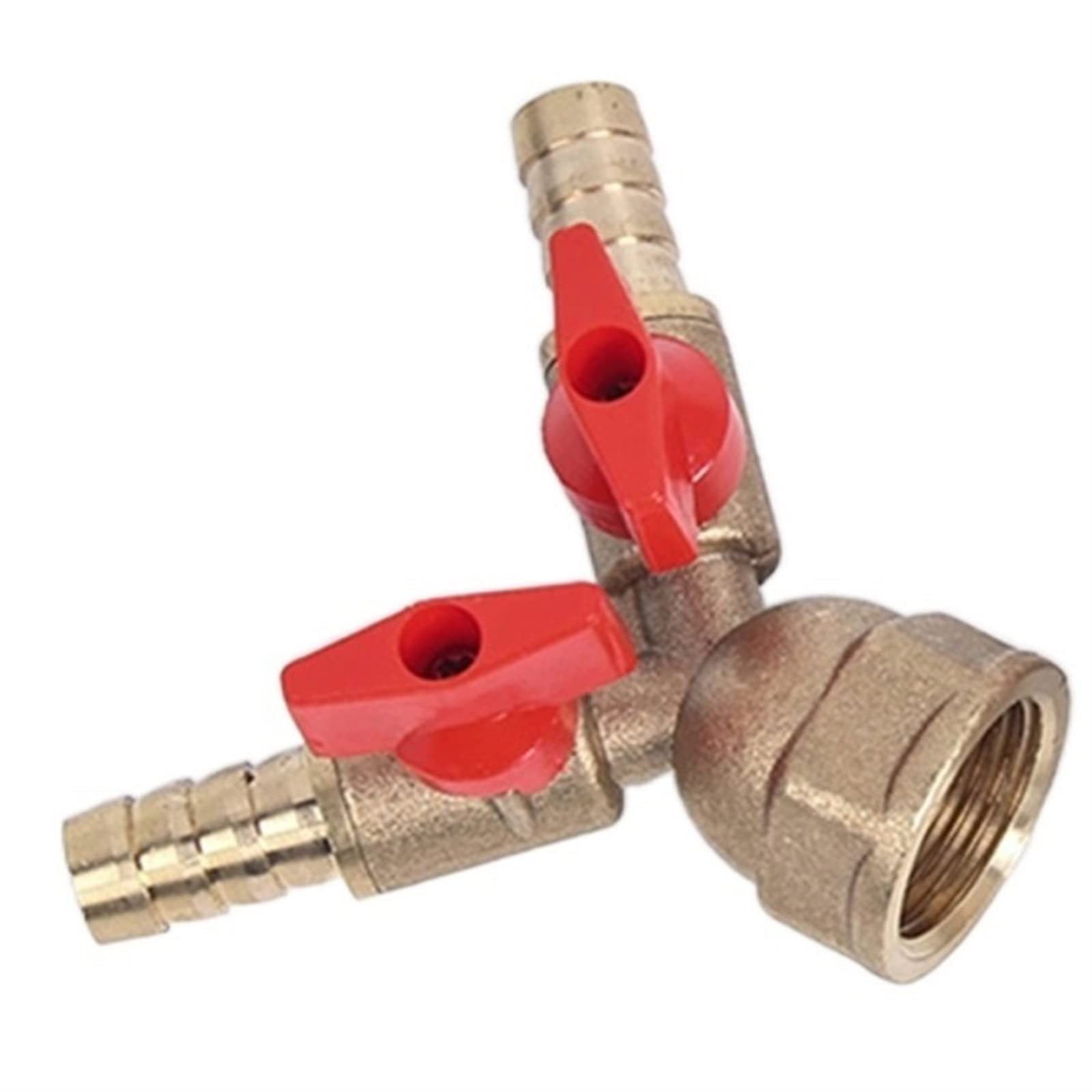 10mm Tuyau Barb x 1/2Inch BSP Mâle Femelle Filetage 3 Trois Voies En Laiton Ball Valve Tuyau Raccord Connecteur Adaptateur for Gaz Air (Color : 5V, Size : Female)