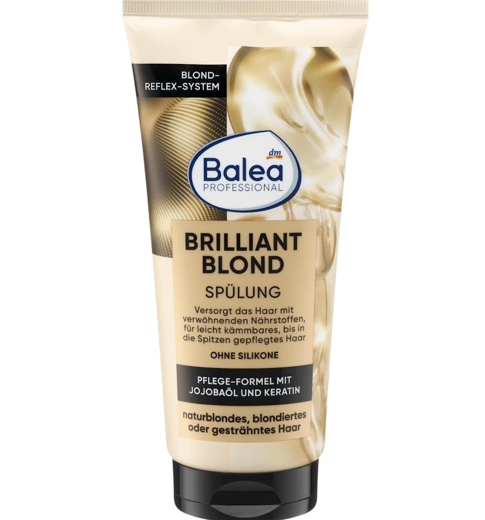 Balea Brilliant Blonde Shampoo 250 ml + Conditioner Brilliant Blonde 200 ml + Hair Treatment Brilliant Blonde 100 ml + Scalp Massage Brush Pack of 3 - Image 4