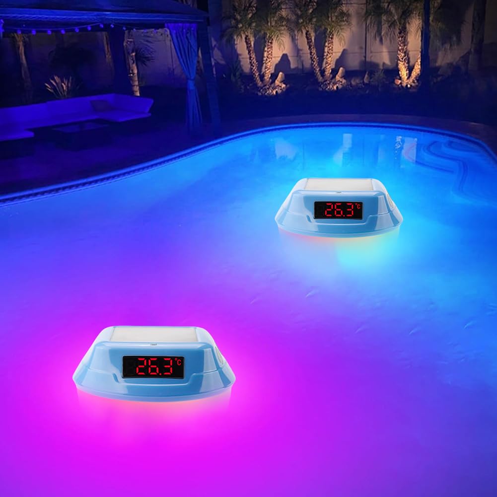 Termometr do basenu solarnego z oświetleniem RGB i monitorem temperatury do spa i