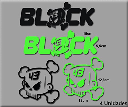 Ecoshirt BT-B0DO-VM2Y Stickers Ken Block R77 Vinyl Adesivi Decal Aufkleber Stickers Car Voiture Sport Racing, Black Green