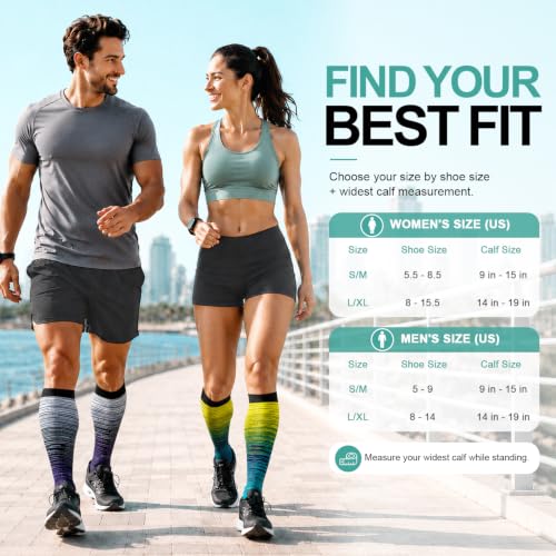 Image of Laite Hebe 3 Pack Medical Compression Sock-Compression Sock For Women and Men Circulation -Best for Running,Nursing,Athletic Sports