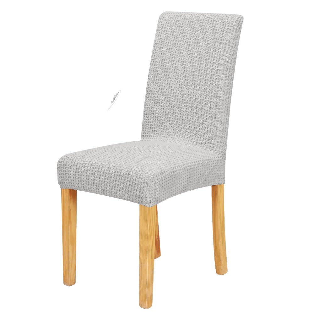 Housse de chaise en velours véritable argent luxe pour salle à manger