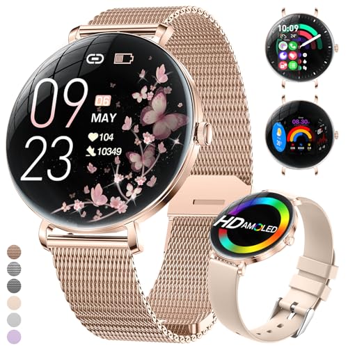 2025 Smartwatch 1.43 HD AMOLED Orologio Fitness con Funzione Telefono Ciclo Cardiaca IP68 Impermeabile 120+ Modalità Sportive sportivo per Andriod iOS donna