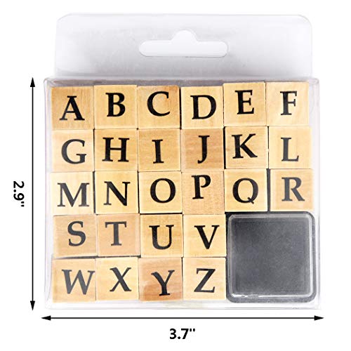Wooden Rubber Stamps, Miayon 52Pcs Vintage Wood Letter Stamps Alphabet Stamps For Card Making Diy Craft Scrapbooking #TOP1
