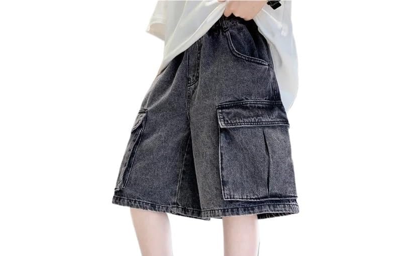 Pantalones cortos vaqueros holgados for niños, casuales, for jugar activamente, con ajuste cómodo