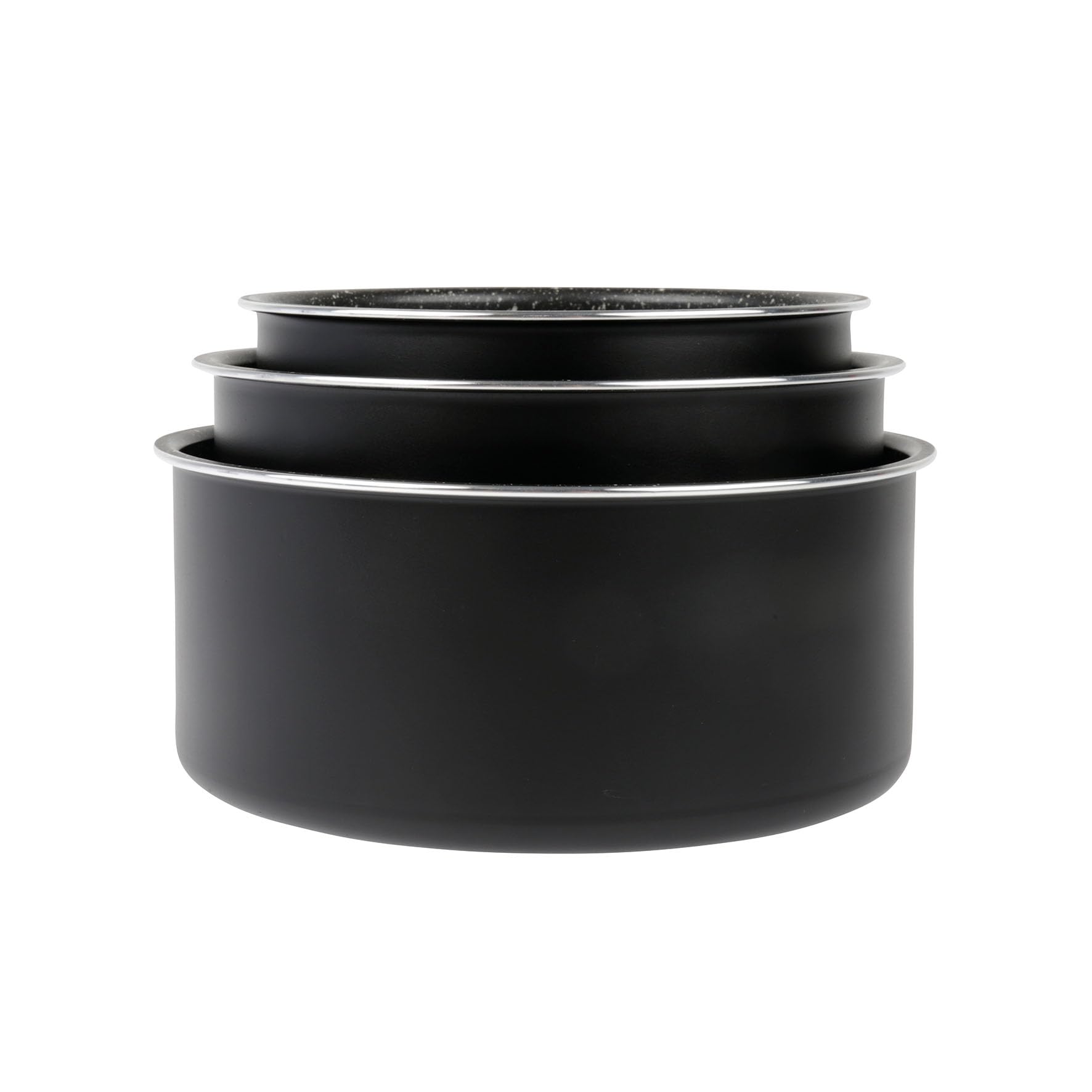 Sitram 713493 Lot de 3 Casseroles Aluminium pressé Ø 16/18/20 cm - Revêtement intérieur anti-adhésif sans PFOA - Intérieur effet Pierre - manche amovible SITRAMOVIBLE - Tout feux dont induction