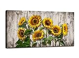 Jiuqinghua Canvas Prints Wall Art Abstract Board Paintings 1 panel Wall Art for Bedroom Rustic Sunflower Kitchen Decor Yellow Vintage Wall Decor Sunflowers Framed for Living Room Bedroom Office