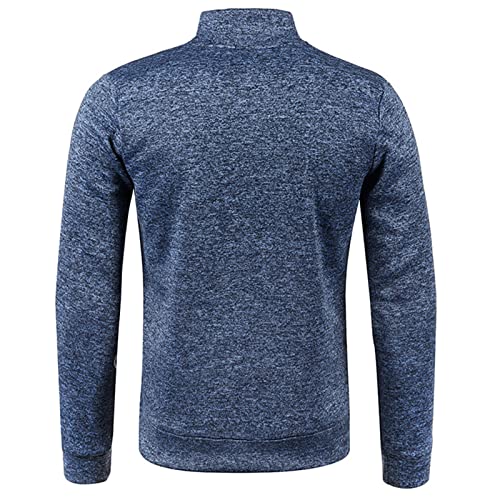 Mens Quarter Zip Thin Fleece Lined Sweater Casual Lightweight Soft Pullover Tops Long Sleeve Fashion Athletic Knitwear3