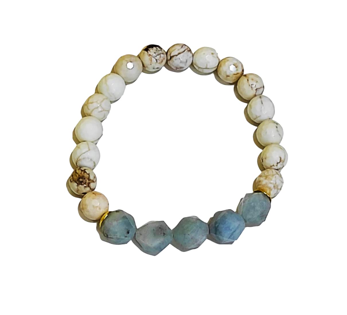 Faceted Howlite Gemstone Beads Bracelet PB2209