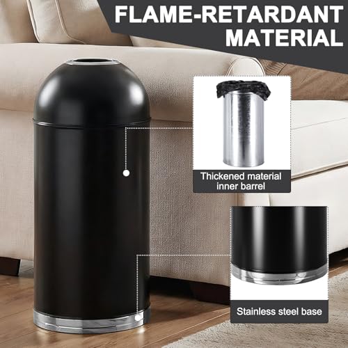 Caneca de basura metálica 58 litros negro miniatura 4