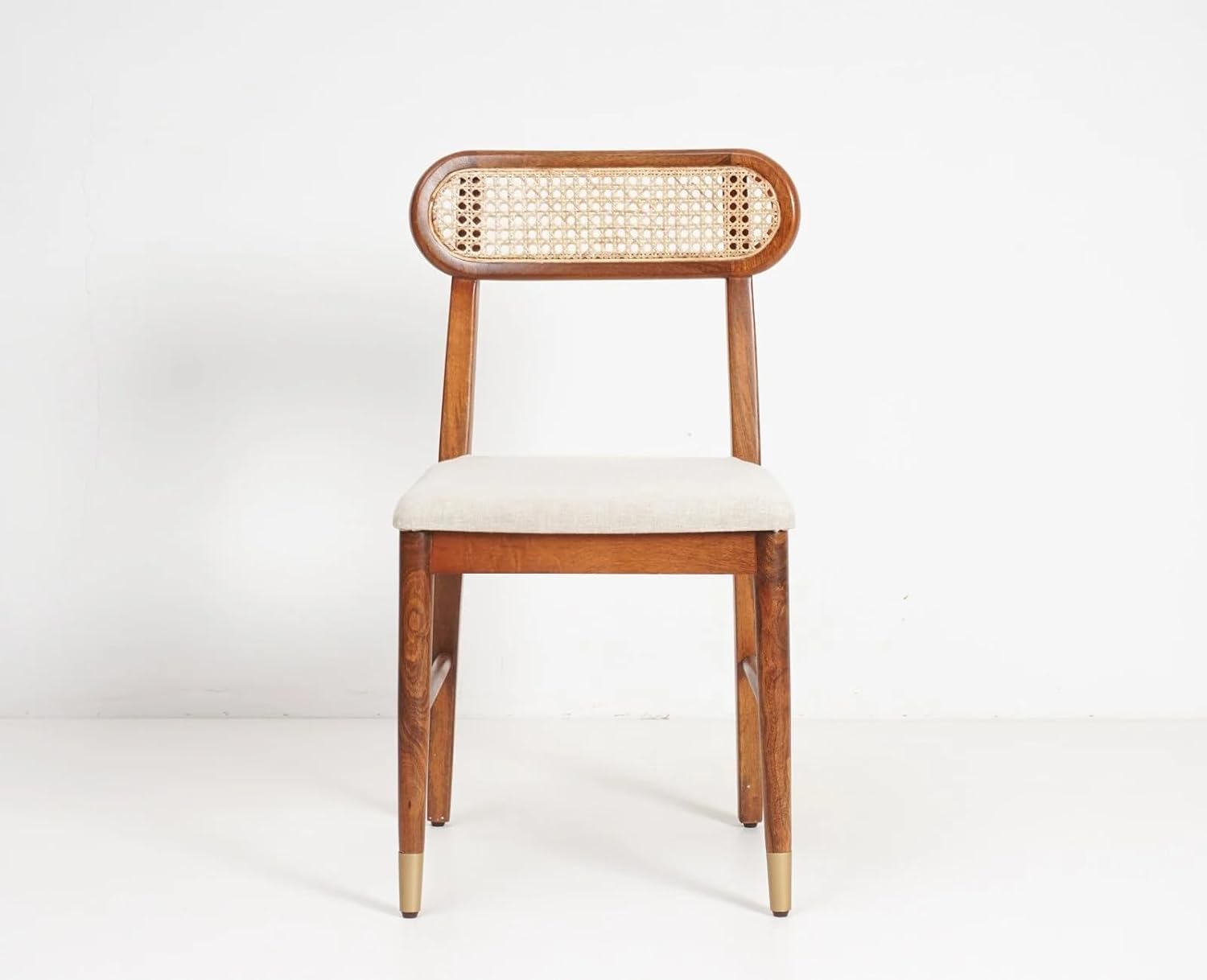 KANIKA FURNITURE Rattan Cane Back Dining Chairs with Cushioned Seat and Sturdy Wooden Frame Perfect for Kitchen Dining Room Or Living Space Honey Brown Finish Set of 2-image-44