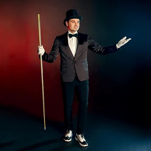 Miniatura 2 de Bastón mágico de bolsillo con guantes para escenario profesional de mago, bastones de aspecto de metal, varitas mágicas portátiles, para personal de