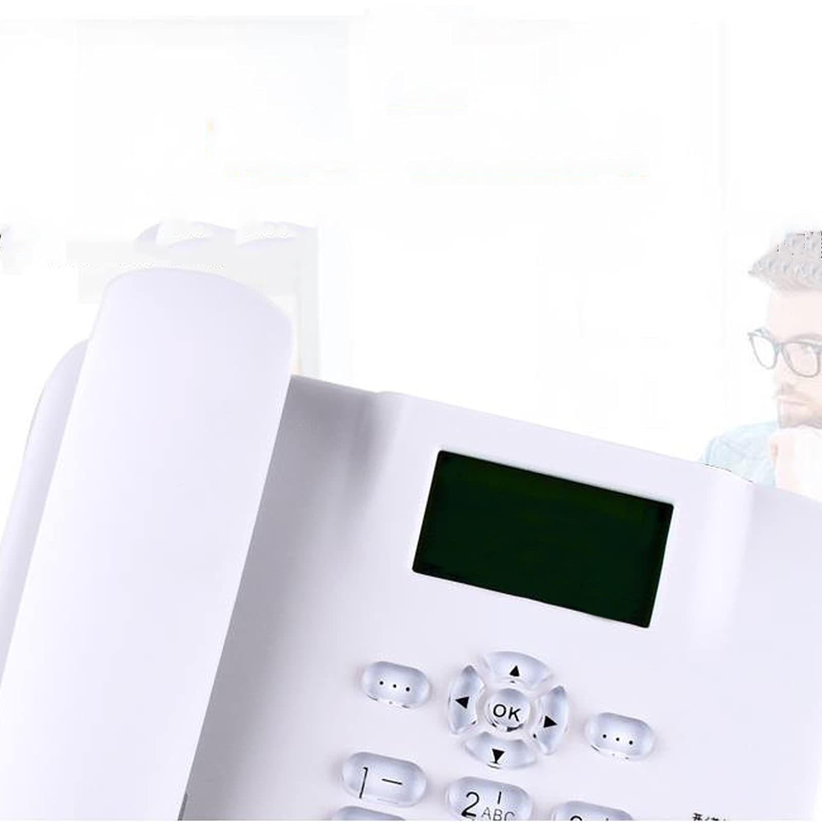 Teléfono de sobremesa clásico de botones grandes, Teléfono fijo con pantalla de identificación de llamadas, manos libres, envío y recepción de mensajes de texto, identificador de llamadas, teléfono de