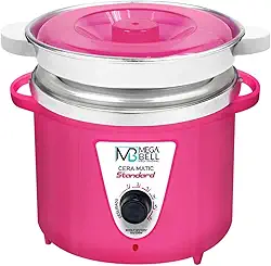 Mega Bell, Panela aquecedora de cera para depilação, Termocera, Cera-Matic Standard, Com refil, Bivolt, 900g, Rosa