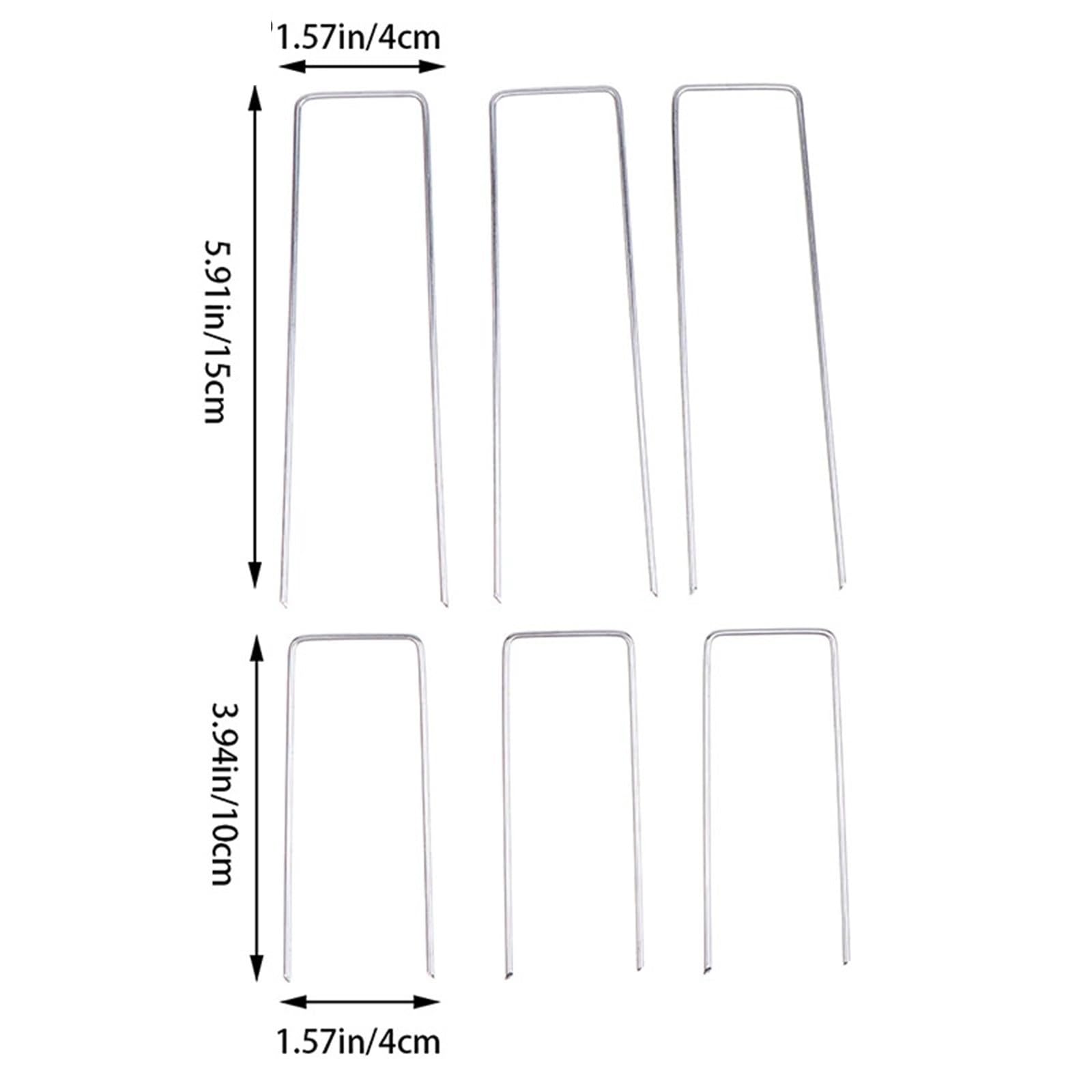100 Pezzi di graffette da Giardino a Forma U 2 mm, picchetti, Resistenti for Tende, Fissaggio for Erbacce per Giardini(10CM)