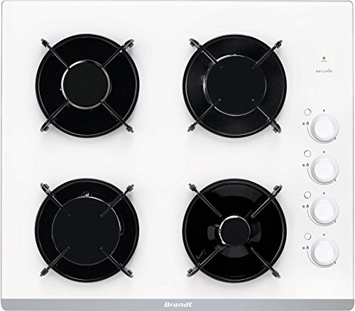 BRANDT Table de cuisson 4 foyers gaz verre trempé BPG6413W - vue 5