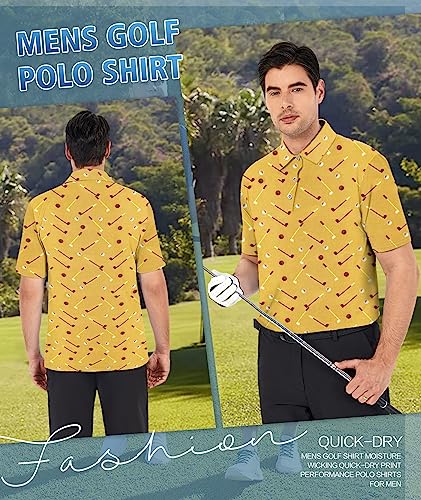 Mens Golf Shirts Short Sleeve Moisture Wicking Dry Fit Performance Athletic Polo Shirt3