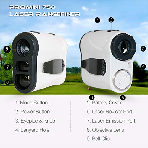 Telemetro-laser-marca-PROMINI-RANGE-750-Medidor-en-golf-de-distancia-de-precision-superior–El-mejor-regalo-de-golf