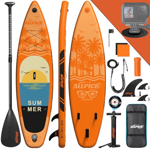 ALLPICK Tabla Paddle Surf Hinchable, Stand Up Paddle Board Sup, Tabla Padel Surf 320 cm, Soporte...