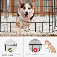 PETIME Foldable Metal Dog Exercise Pen/Pet Puppy Playpen Kennels Yard Fence Indoor/Outdoor 8 Panel 24" W x 24" H with Bottom Pad (with Bottom pad, 8 Panels 24" H) — image 5